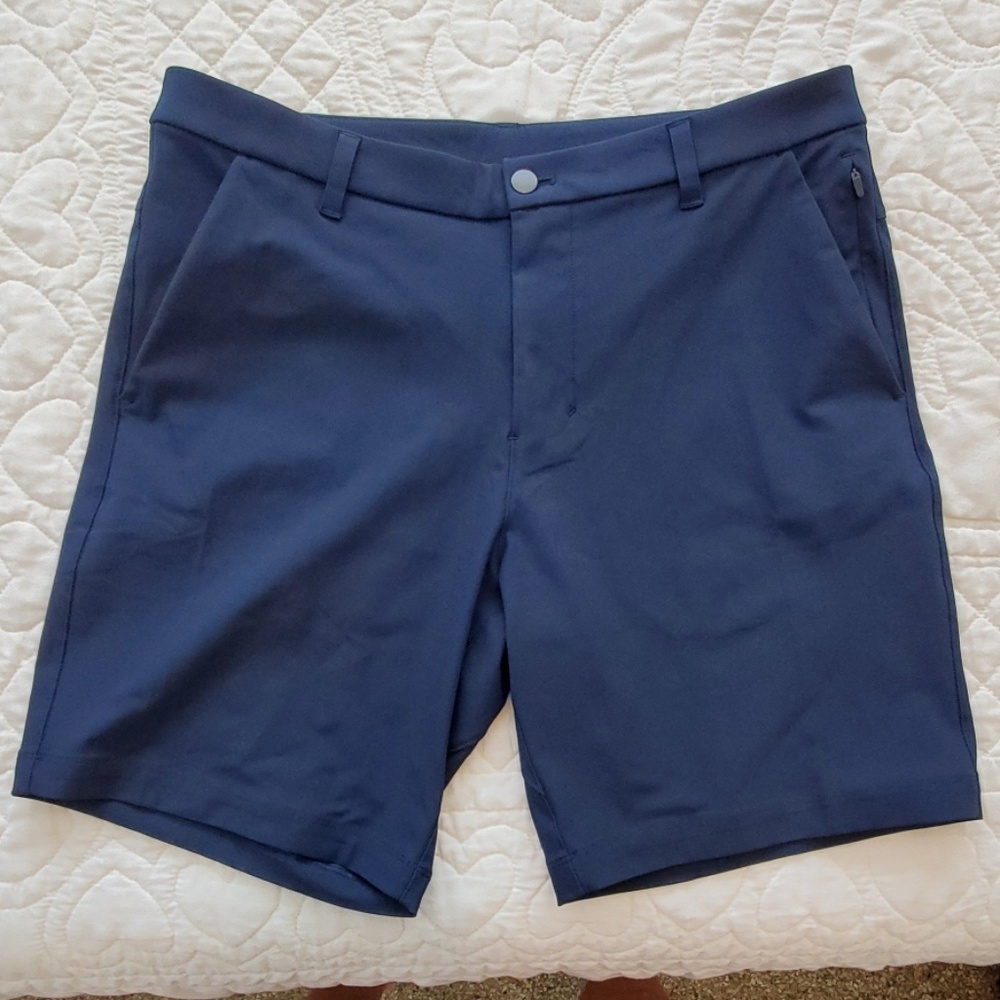 Lululemon flat front shorts, size 34, Navy blue